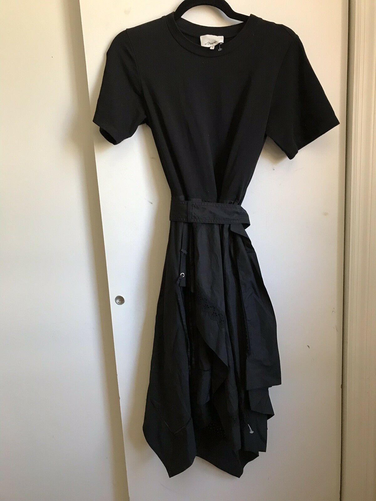 PHILLIP LIM Black Belted Hankerchief Shirt Dress Size 0