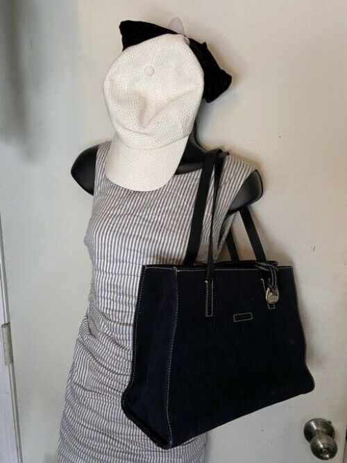 Dooney And Bourke East West Logo Tote Black Fabric Shoulder Bag