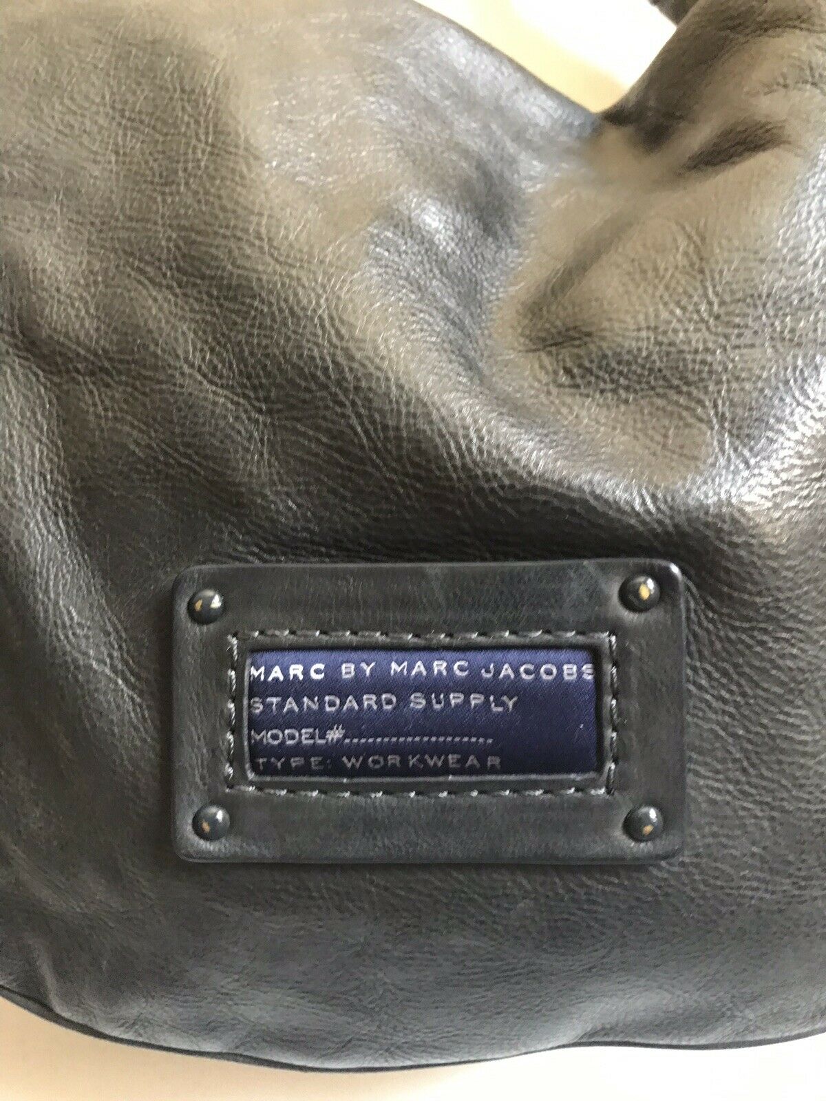 MARC JACOBS Dark grey Large Leather Hobo Bag
