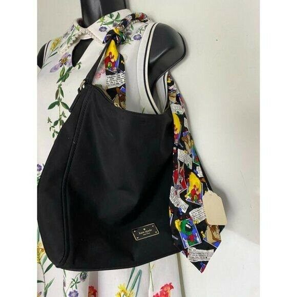 KATE Spade Black Nylon Tote W/ Looney Tunes Tie