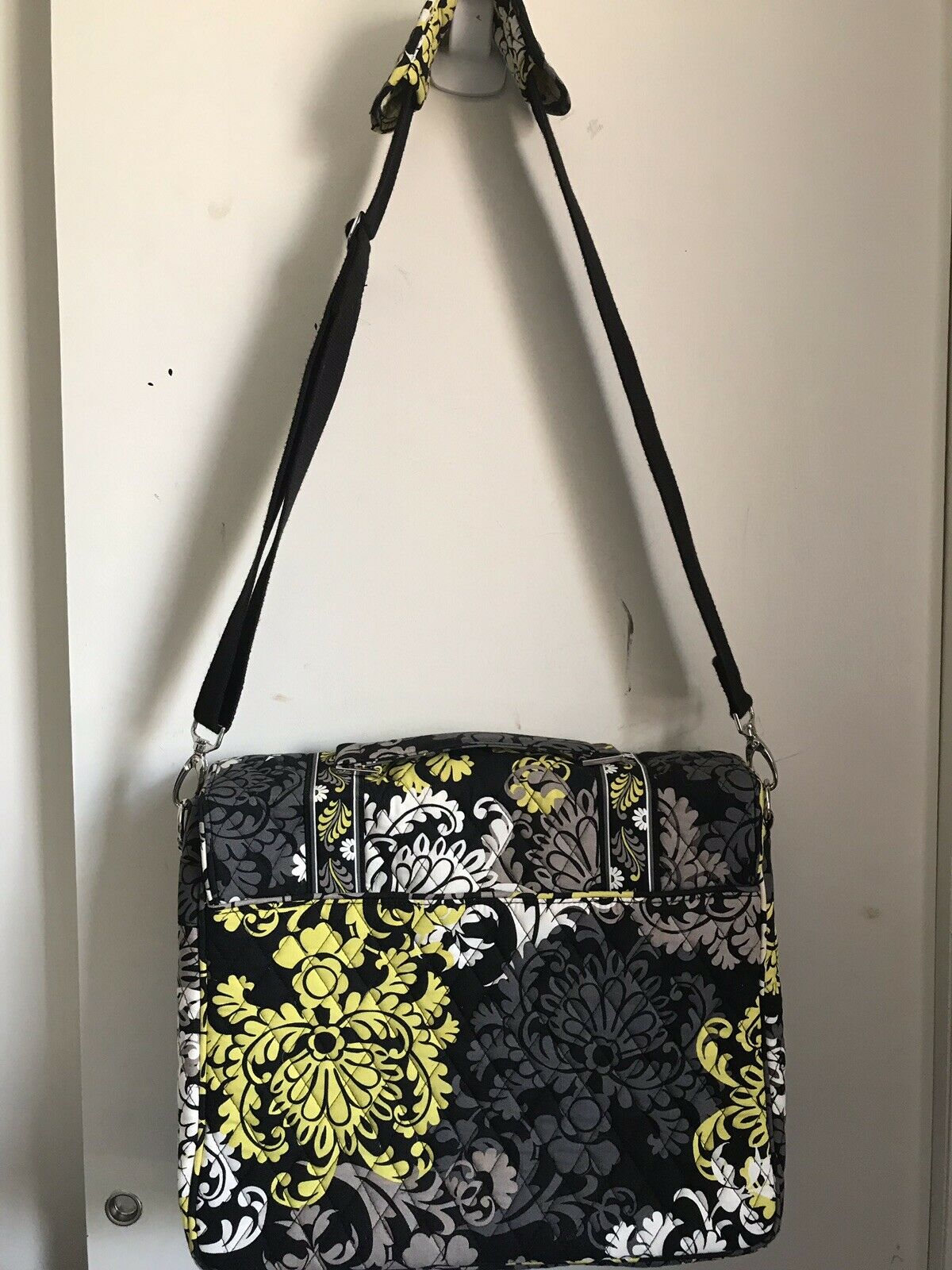 Vera Bradley Yellow/ Black Messenger/ Computer Bag