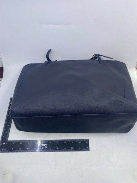 Tory Burch Padded Laptop Zip Black Leather Shoulder Bag