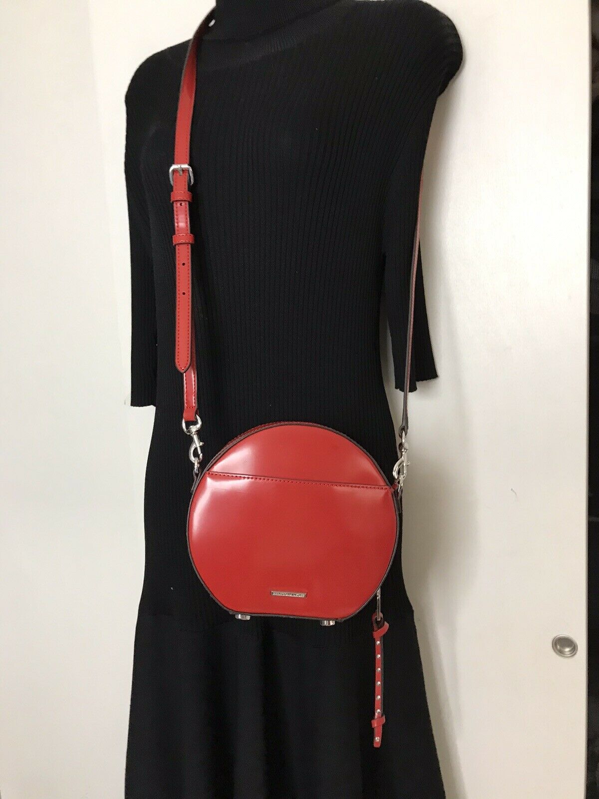 REBECCA MINKOFF Red leather Round Crossbody