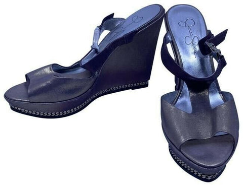 Jessica Simpson Gold Silver Valentine Slip On Designer Heels Pumps Size Us