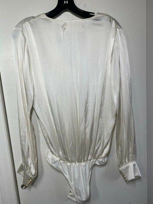 nicole miller white new ls body suit msrp