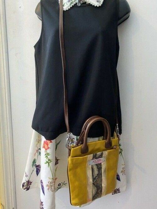 my flat in london yellow brown cross body bag
