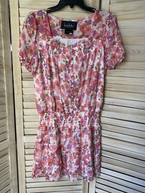 Nicole Miller Purple Coral White Msrp Short Casual Dress