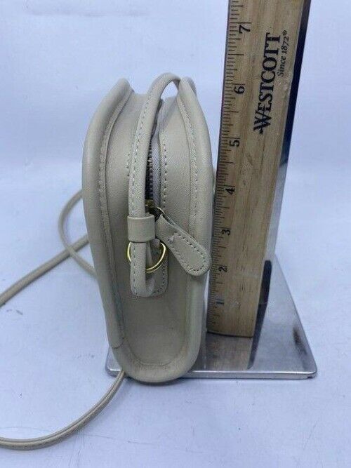 coach vintage small beige leather cross body bag