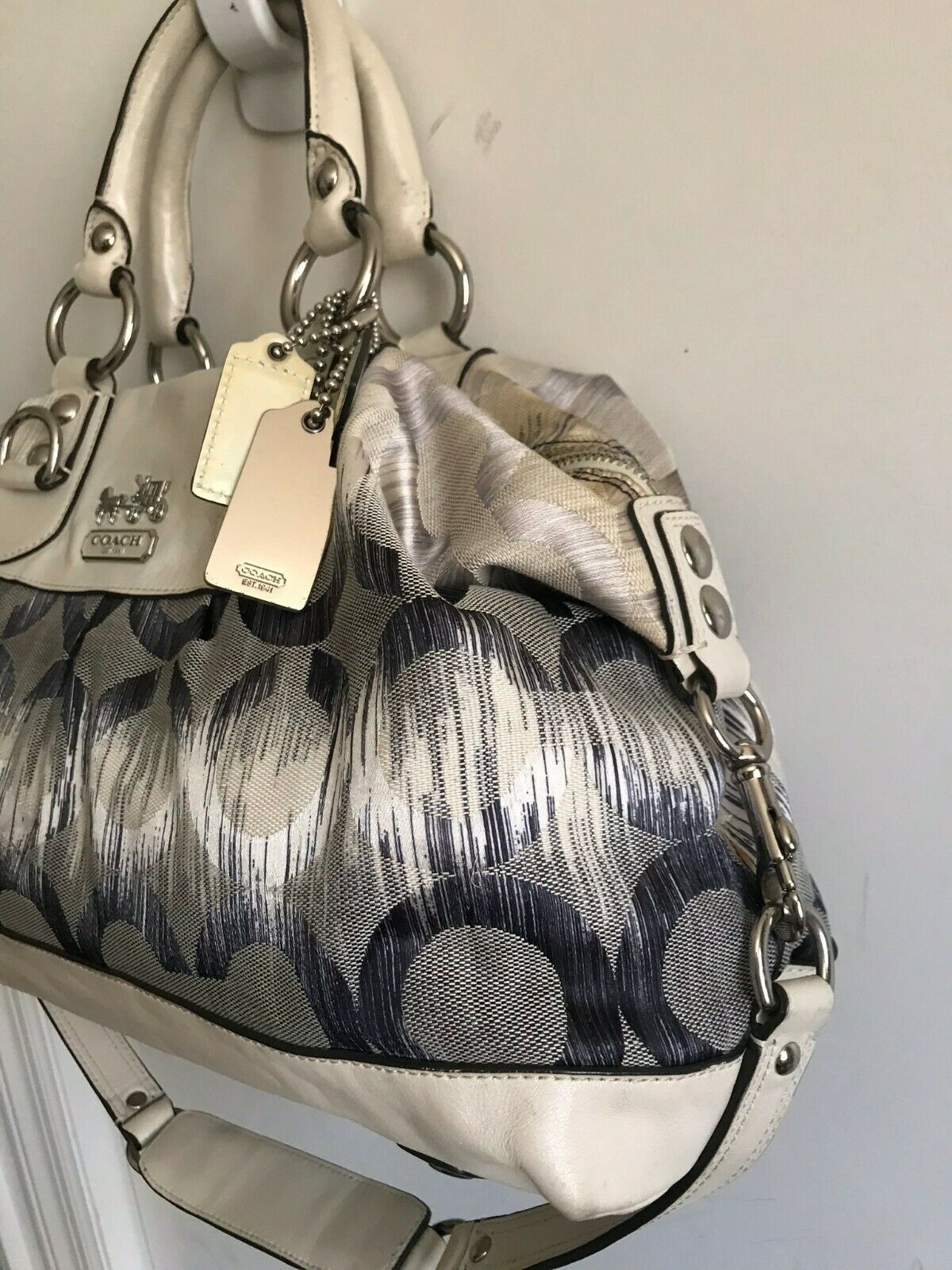 COACH Medium Interwoven Jacquard Bag - White