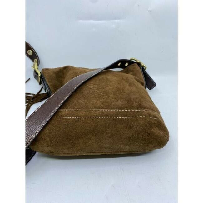 coach medium w adjustable strap tan brown leather cross body bag