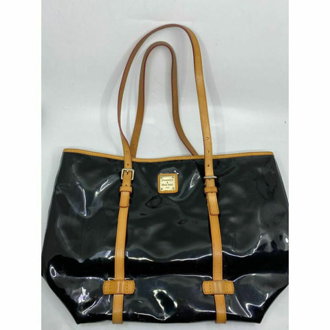DOONEY & BOURKE Black Tan Patent Leather Tote Bag
