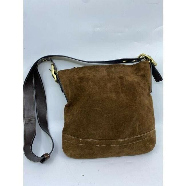 coach medium w adjustable strap tan brown leather cross body bag