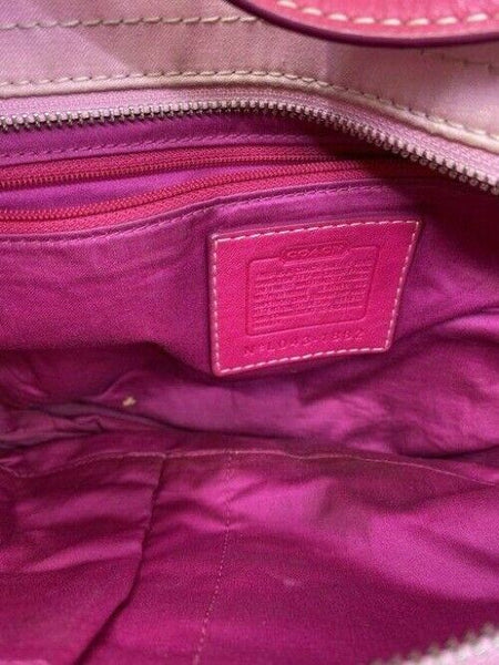 coach medium material pink fabric shoulder bag
