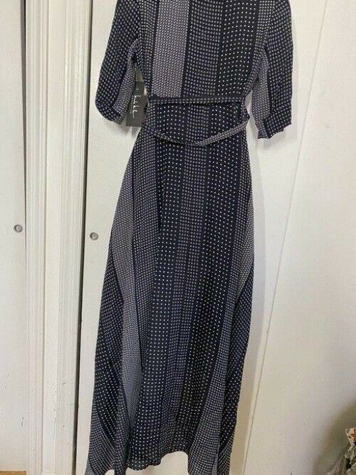 nicole miller black white new foulard hi lo msrp long formal dress