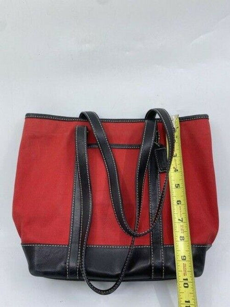 coach large red black nylon shoulder bag