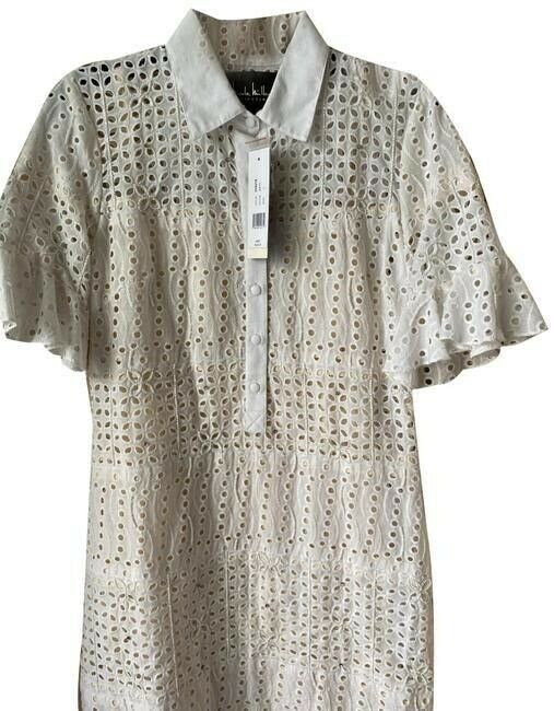 Nicole Miller white collared eyelet msrp
