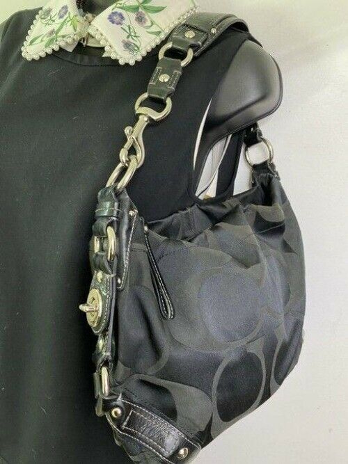 coach bag large black fabric tote