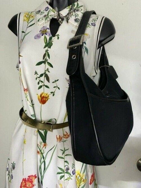 coach medium black fabric shoulder bag