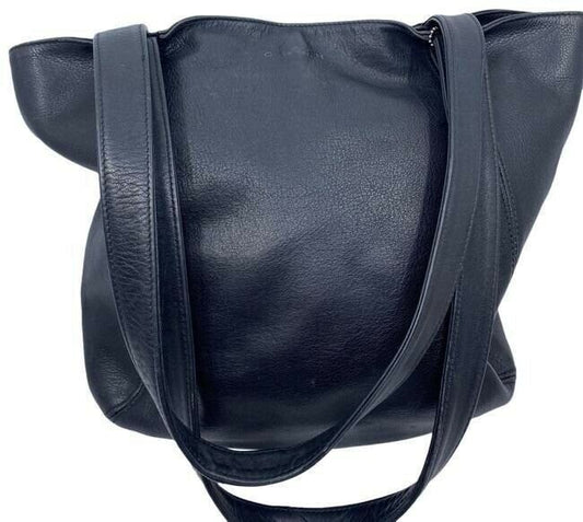 coach vintage black leather shoulder bag