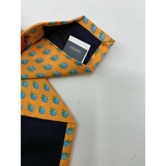 New! BONOBOS Blue Orange Premium Neck Tie Handmade