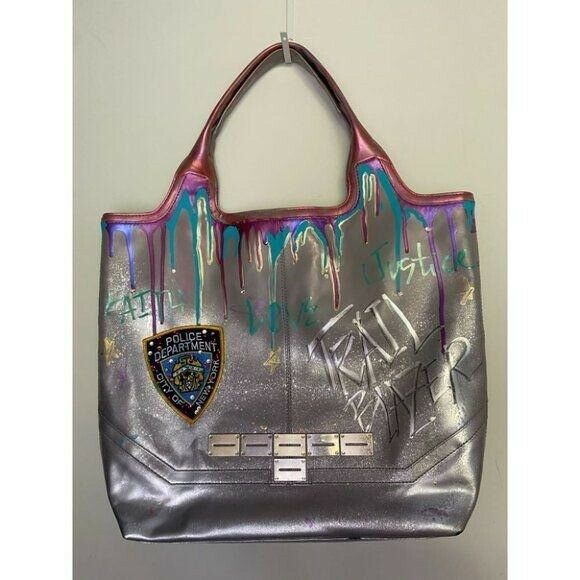 Botkier Leather Handbag Customized W Graffiti