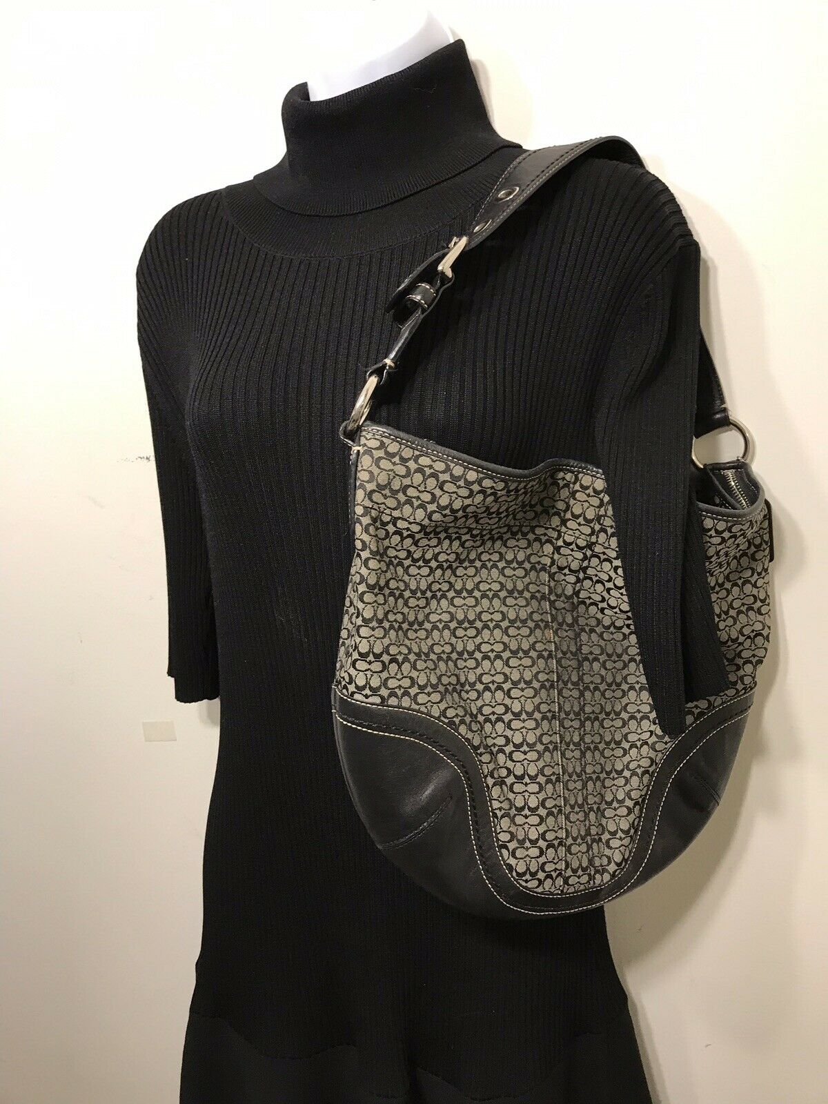 COACH All Over Logo hobo bag