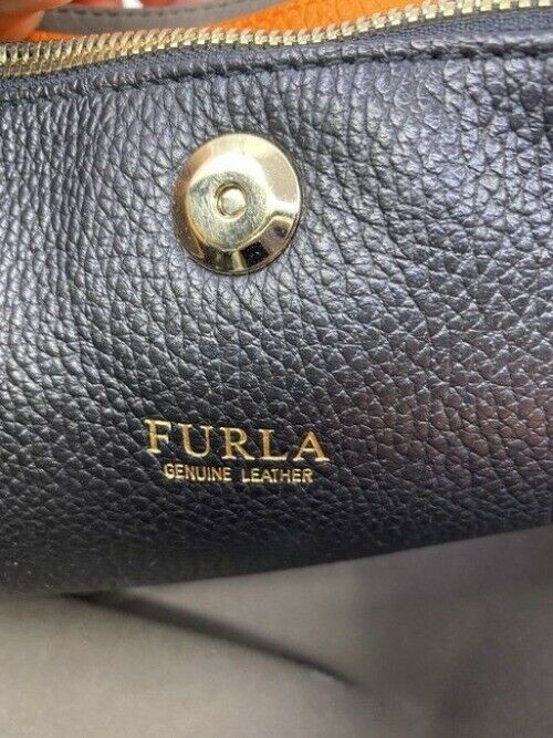 Furla Eden Orange Leather Shoulder Bag