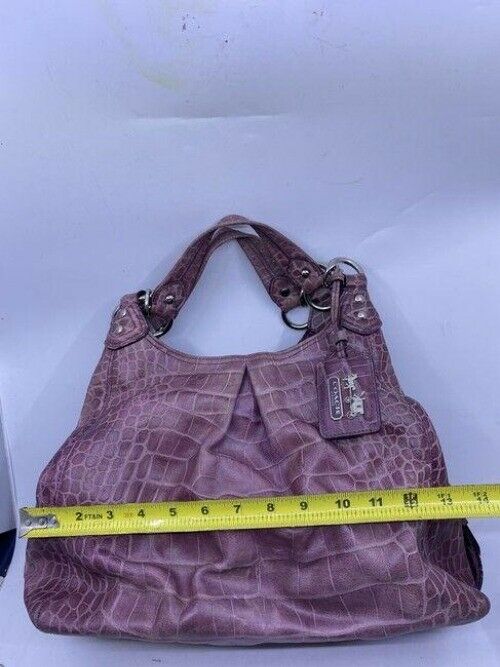 coach croc embossed eddie msrp purple shoulder bag