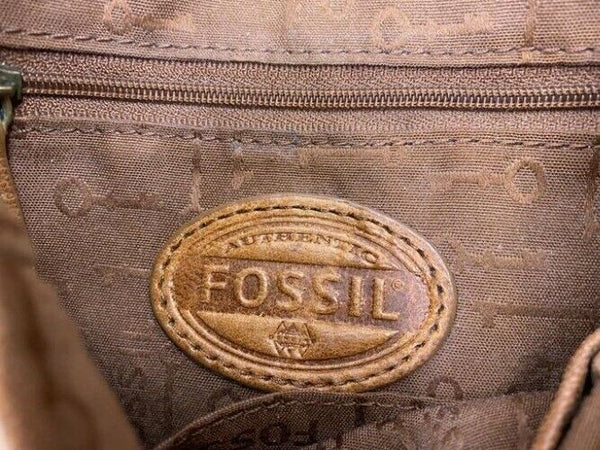 Fossil brown leather shoulder bag