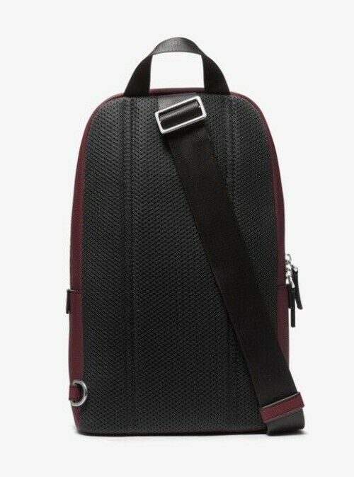 Michael Kors Cooper Ling Pack Merlot Pebbled Leather Backpack