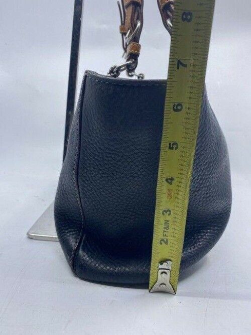 coach medium bag handbag navy leather shoulder bag