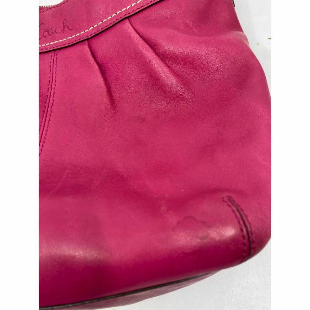 COACH Medium/ Large Leather Dark Pink Shoulder Bag