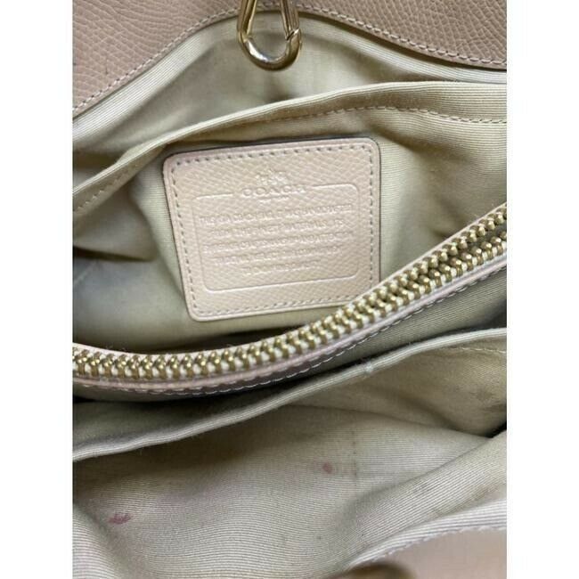 coach medium w adjustable strap tan leather cross body bag