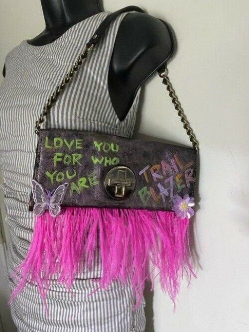 kate spade w hand customized by me w applique street black pink hobo bag