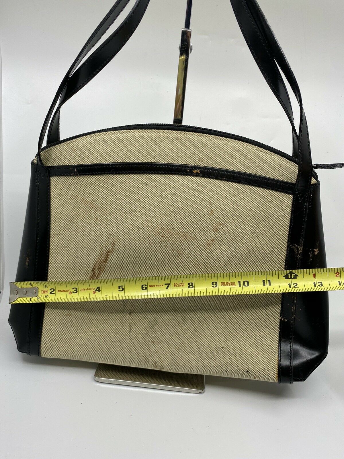 BALLY Vintage/ Khaki Canvas And Lether Handbag