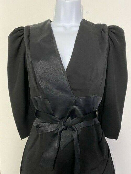 nicole miller black w new wrap around puff sleeves msrp