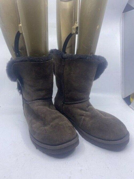 Ugg Australia Brown Wood Button Mid Height Bootsbooties Size Us