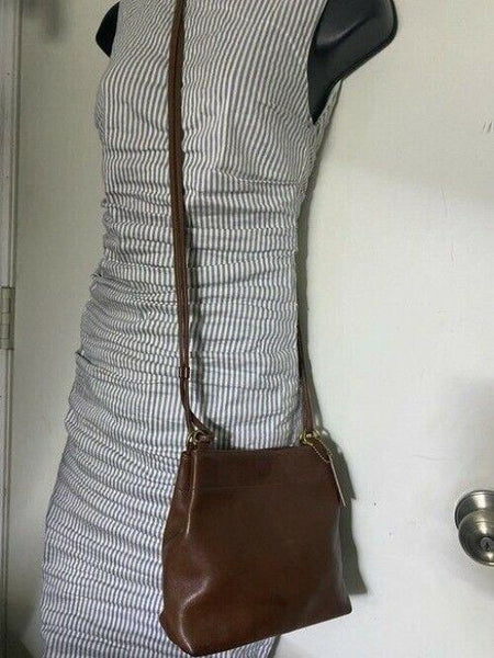coach vintage brown leather cross body bag
