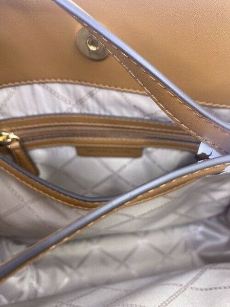 Michael Kors Newbury Medium Chain Vanilla Acorn Pebbled Leather Shoulder Bag