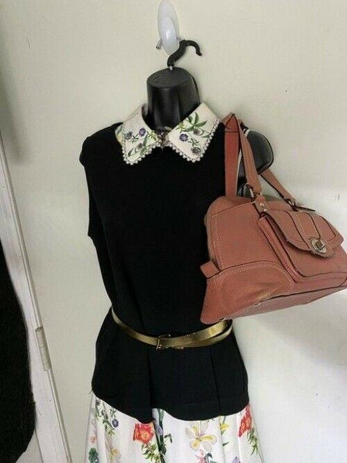 coach large coral leather shoulder bag