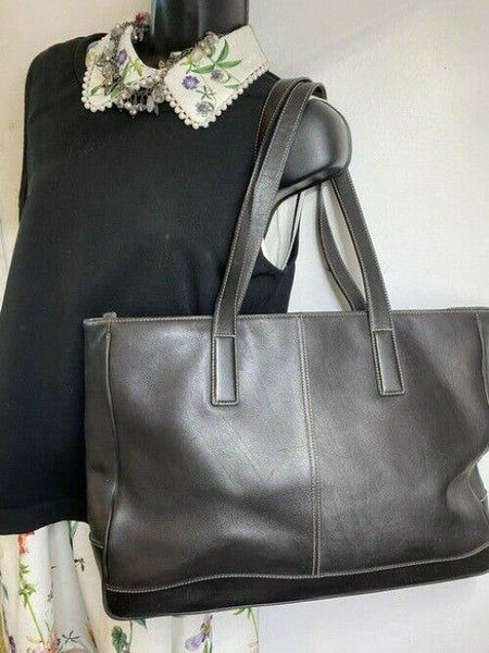 coach bag xl vintage black leather tote