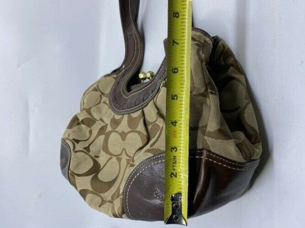 Coach Shoulder Bag Medium Msrp Tan Brown Jacquard Fabric Tote