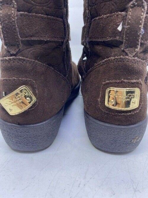 Coach Brown Tall Suede Bootsbooties Size Us