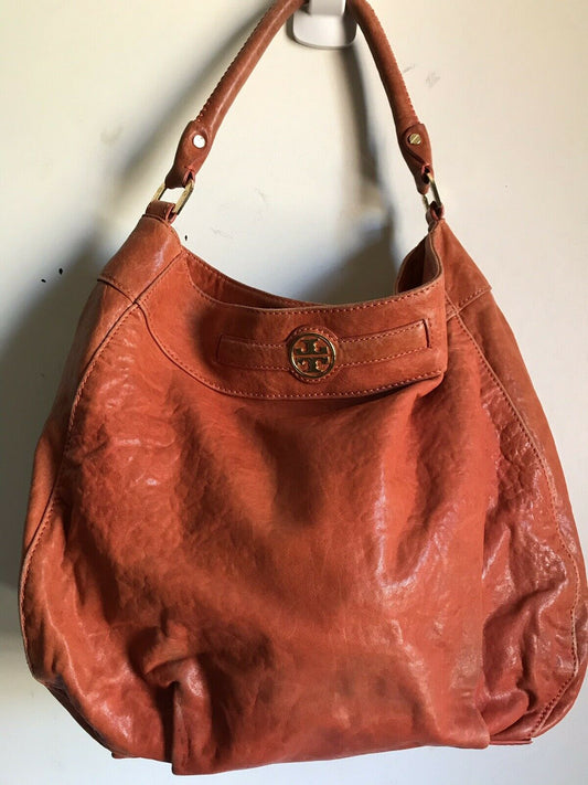 TORY BURCH Orange/Brown Leather Hobo bag