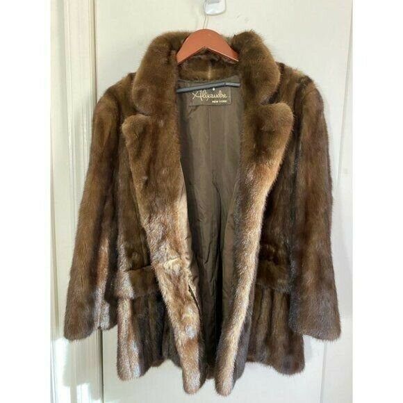 Valentino Furs Alexandre Brown Mink Coat Size Medium-Large