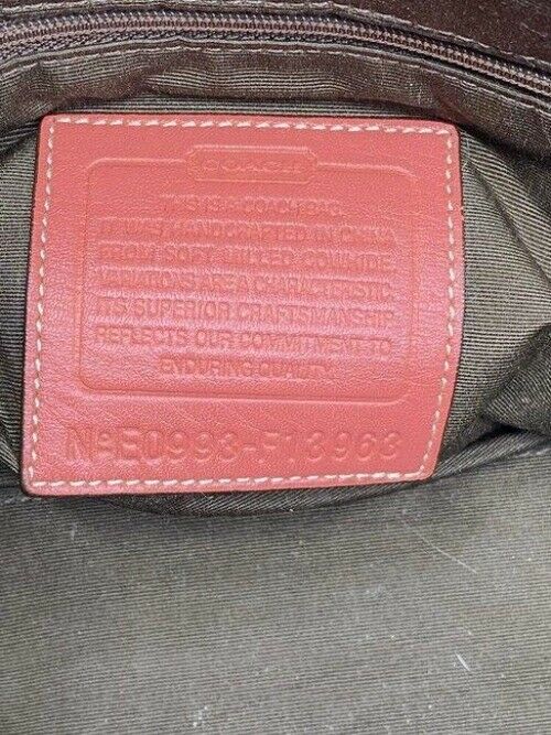 coach large coral leather shoulder bag