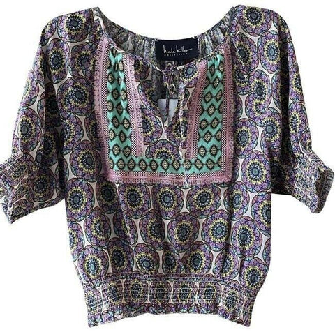 Nicole Miller multicolor floral msrp small blouse
