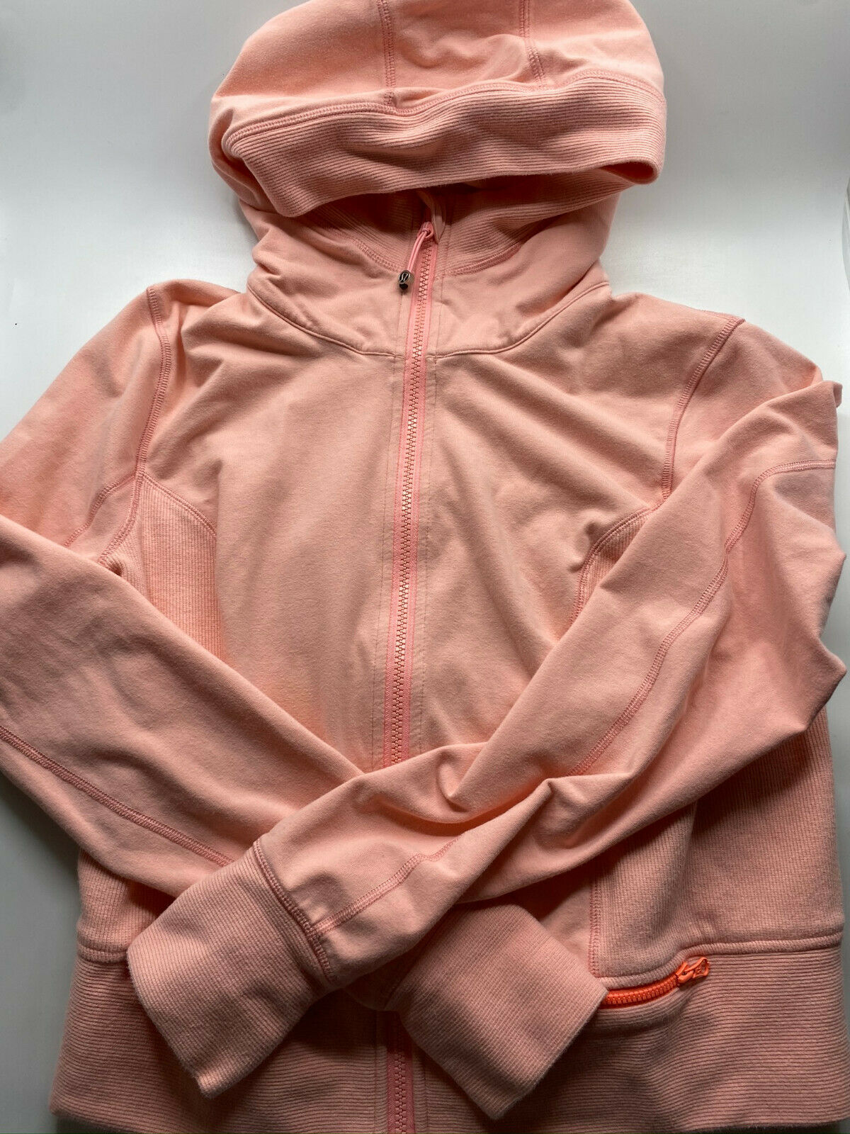 LULULEMON Womens Light Orange Long Sleeves Stylish Hoodies Size: 12