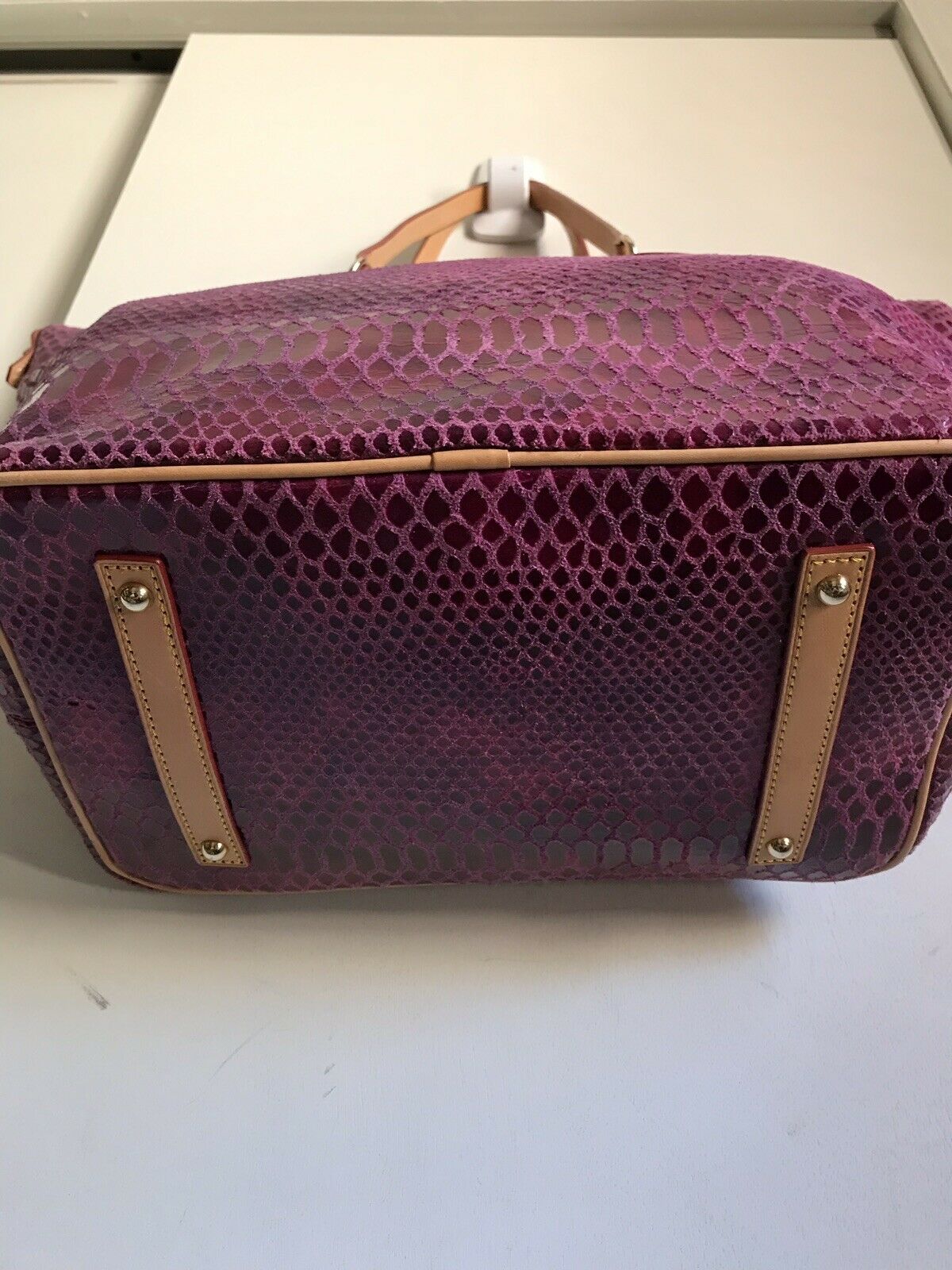 DOONEY & BOURKE XL Pink Snake Print Leather  tote