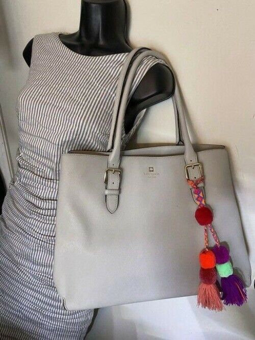 kate spade shopping xl w saffiano w detachable off white leather tote